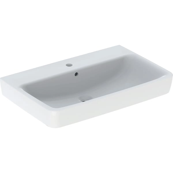 Wandwaschtisch „Renova Plan“, rechteckig 75 × 48 cm Größe: 75 × 48 cm / Hahnlochposition: mittig / Oberflächenveredelung: ohne Oberflächenveredelung / Überlauf: mit Überlauf