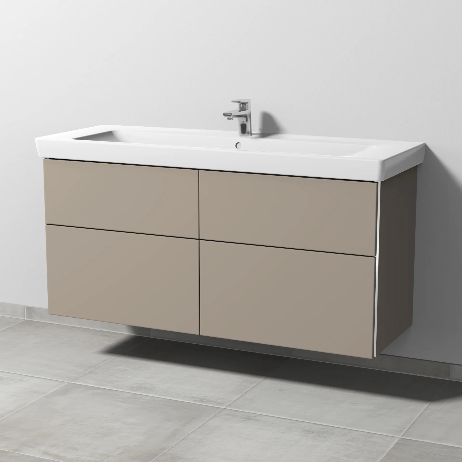 Waschtischunterbau mit Auszügen 3way (BS616) 593x1250x447 Schwarz-Matt
