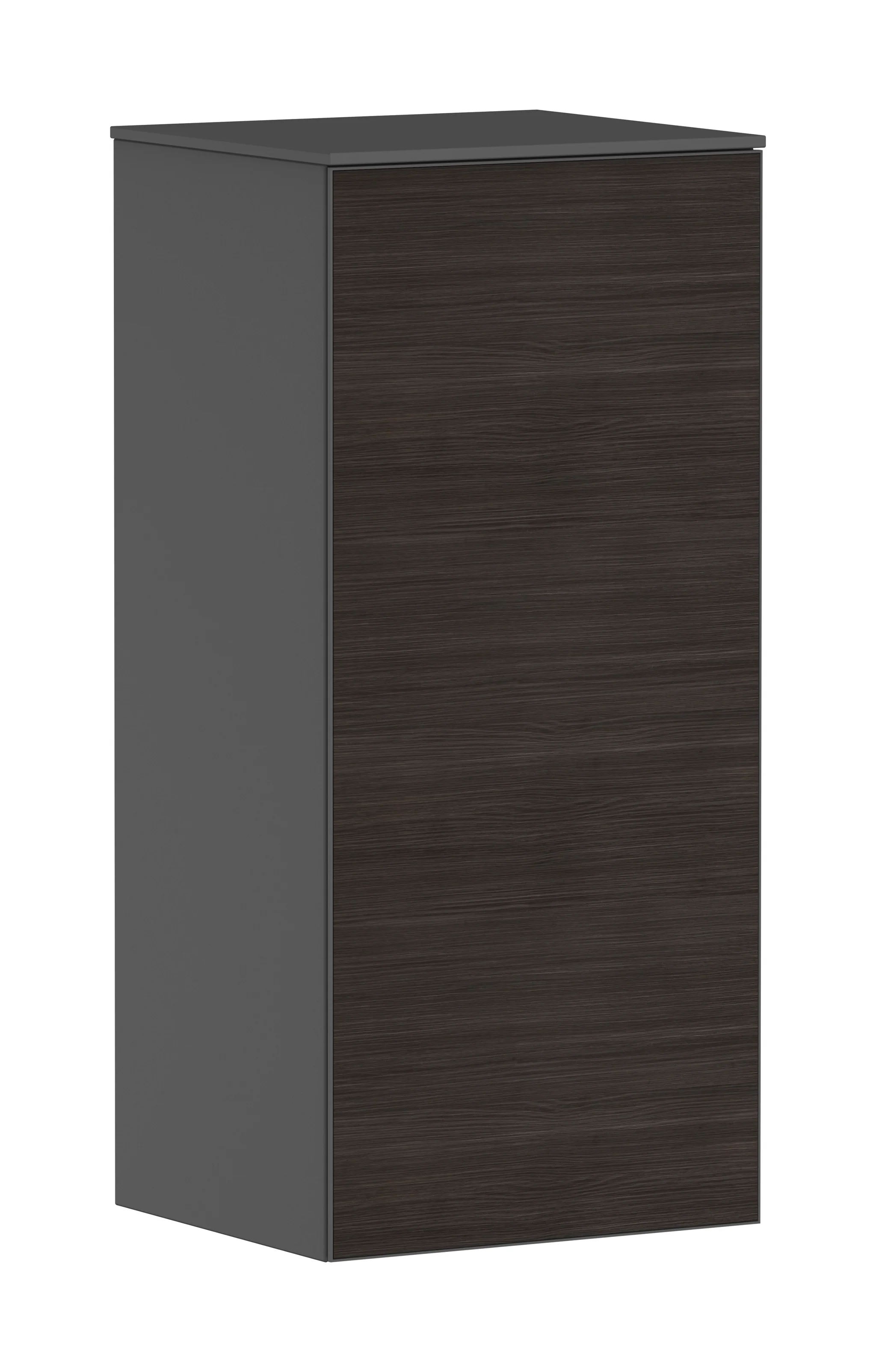 Hansgrohe Xevolos E Halbhochschrank Schiefergrau Matt 400/360mm, Türanschlag links, Eiche Dunkel Front
