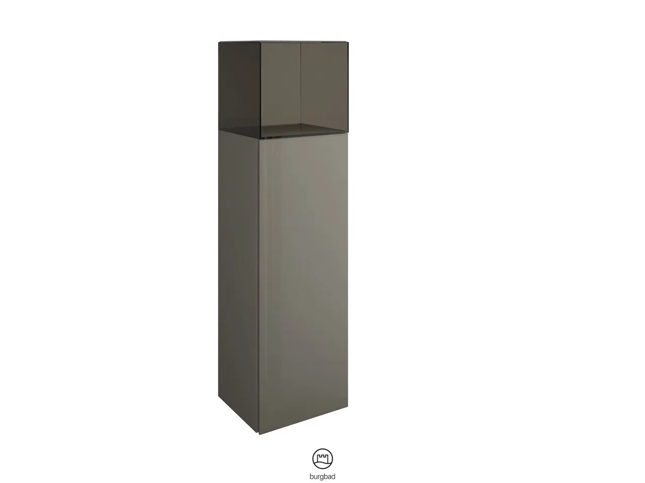 burgbad Hochschrank „Yumo“ 390 × 1280 × 360 mm in Grau Hochglanz