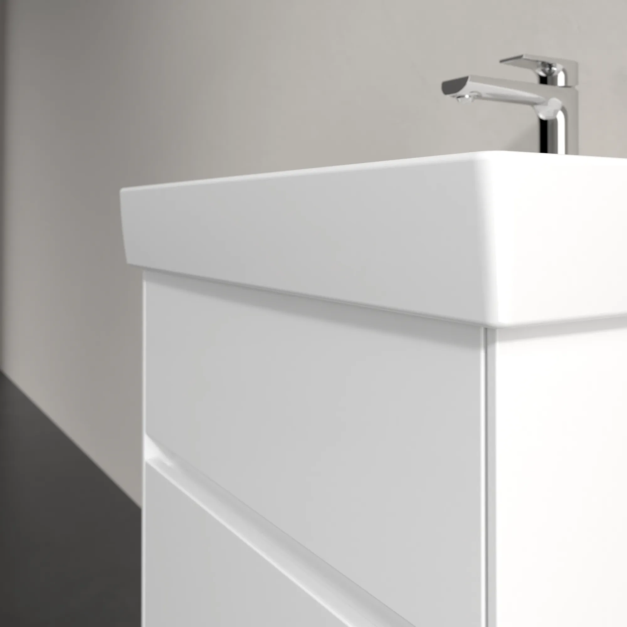 Villeroy & Boch Waschtischunterschrank „Collaro“ 554 × 546 × 444 mm Glossy White, für Becken mittig, ohne Beleuchtung Villeroy & Boch Waschtischunterschrank „Collaro“ 554 × 546 × 444 mm Glossy White, für Becken mittig, ohne Beleuchtung