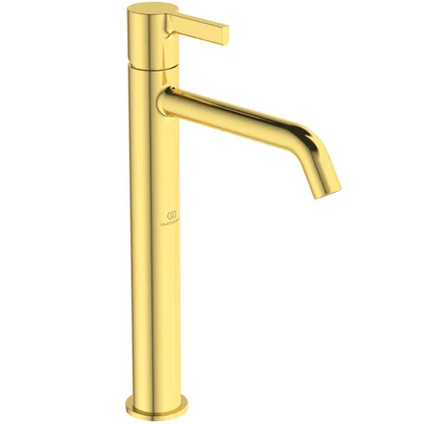 Waschtischarmatur Joy, mit verlängertem Sockel, ohne Ablaufgarnitur, Ausladung 170mm, Brushed Gold Waschtischarmatur Joy, mit verlängertem Sockel, ohne Ablaufgarnitur, Ausladung 170mm, Brushed Gold