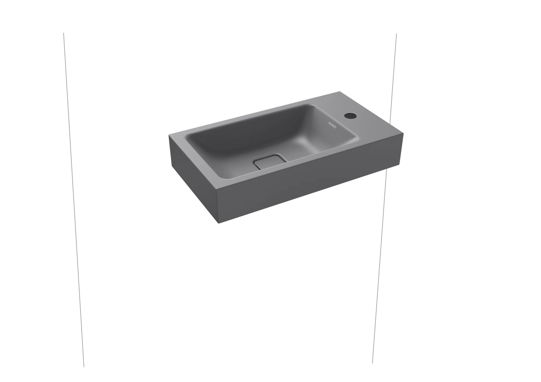 Kaldewei CONO Wand-Handwaschtisch, 550x300 mm, Manhattan, Linksausführung, Perl-Effekt, Antidröhn ohne Überlauf