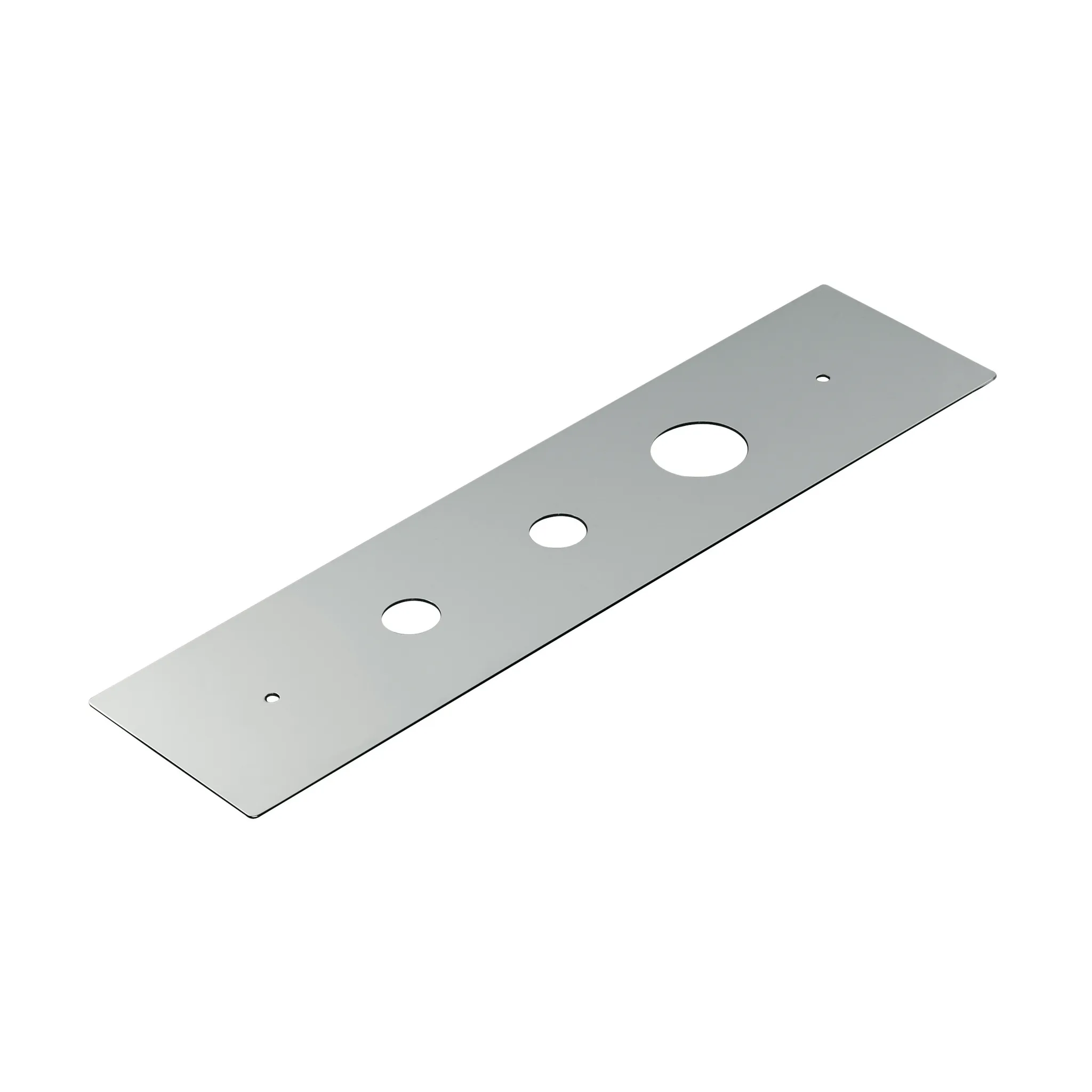 Kludi ZUBEHÖR - Sichtbare Montageplatte für 3-Loch chrom, Lochdurchmesser 33 mm / 56 mm, Lochabstand 110 mm, Länge 566 mm, Breite 144 mm Kludi ZUBEHÖR - Sichtbare Montageplatte für 3-Loch chrom, Lochdurchmesser 33 mm / 56 mm, Lochabstand 110 mm, Länge 566 mm, Breite 144 mm