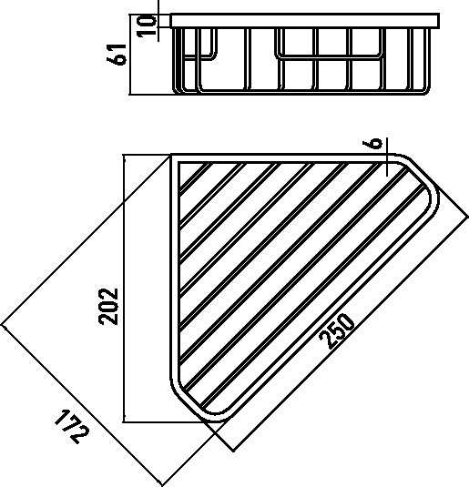 emco Eck-Schwammkorb „system 2“ 20,2 × 20,2 × 6,1 cm in chrom