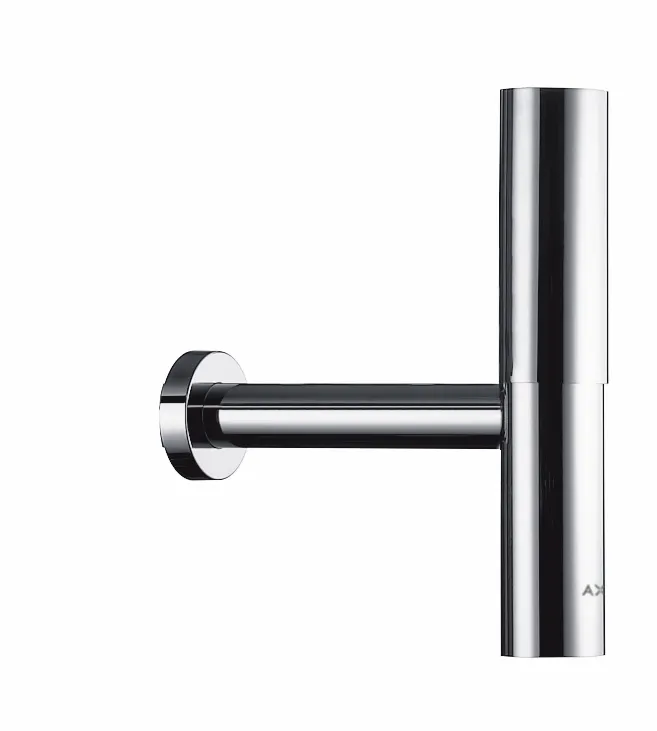 Hansgrohe AXOR Design Siphon Flowstar Chrom, verstellbarer Einbau mit 65–165 mm Verstellweg, Wandabstand 330 mm, Stauwasserhöhe 70 mm, Anschluss G 1 1/4