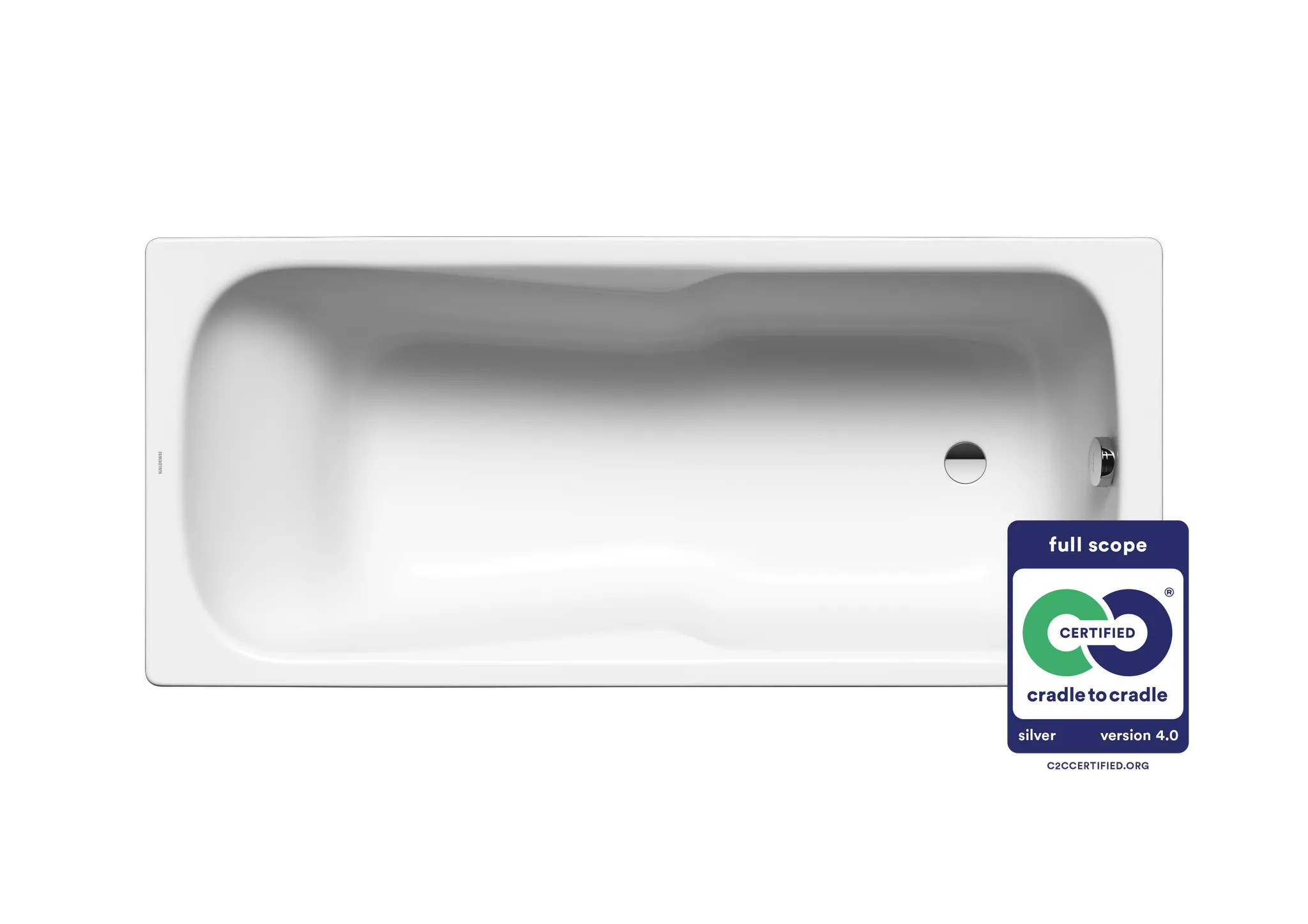 Kaldewei Badewanne „Dyna Set“ rechteck 170 × 75 cm, ohne Grifflochbohrungen in alpinweiß