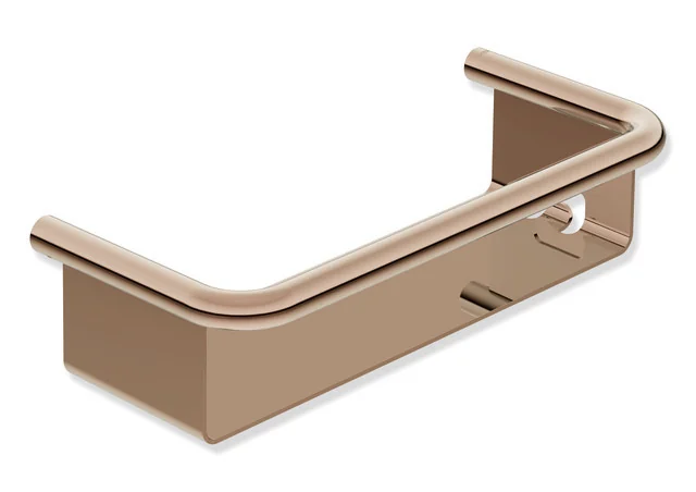 Duschkorb, Edelstahl, PVD beschichtet, mit integriertem Haken, Breite 265 mm, Höhe 67 mm, Tiefe 119 mm, in Farbe CK (Messing glänzend) Duschkorb, Edelstahl, PVD beschichtet, mit integriertem Haken, Breite 265 mm, Höhe 67 mm, Tiefe 119 mm, in Farbe CK (Messing glänzend)