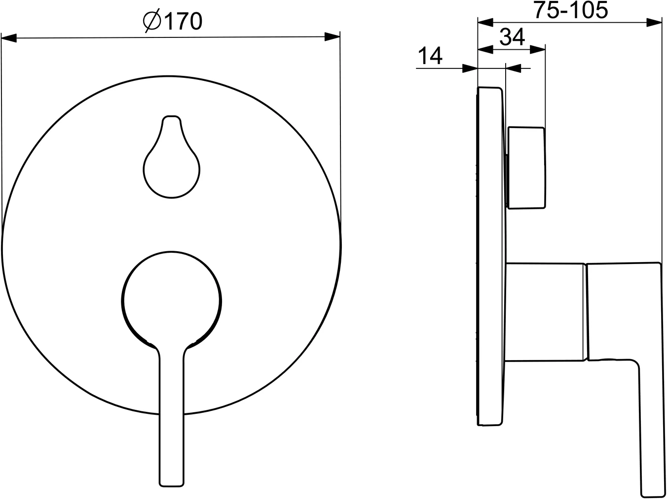 HansaVANTIS Wannen- und Brausearmatur FM-Set 8260 Matt-Schwarz