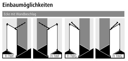 Kermi Duschdesign Walk-In-Duschkabine WALK-IN Wall „FILIA“ Glas Klar, BV: 800 - 800 mm H: 2000 mm