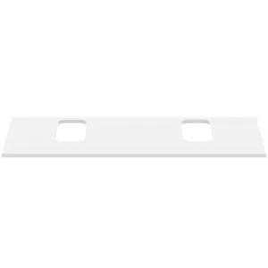 Waschtischplatte i.life B je ein Ausschnitt rechts und links für zwei Wand-Waschtische 1202x507x18mm Weiß matt Waschtischplatte i.life B je ein Ausschnitt rechts und links für zwei Wand-Waschtische 1202x507x18mm Weiß matt