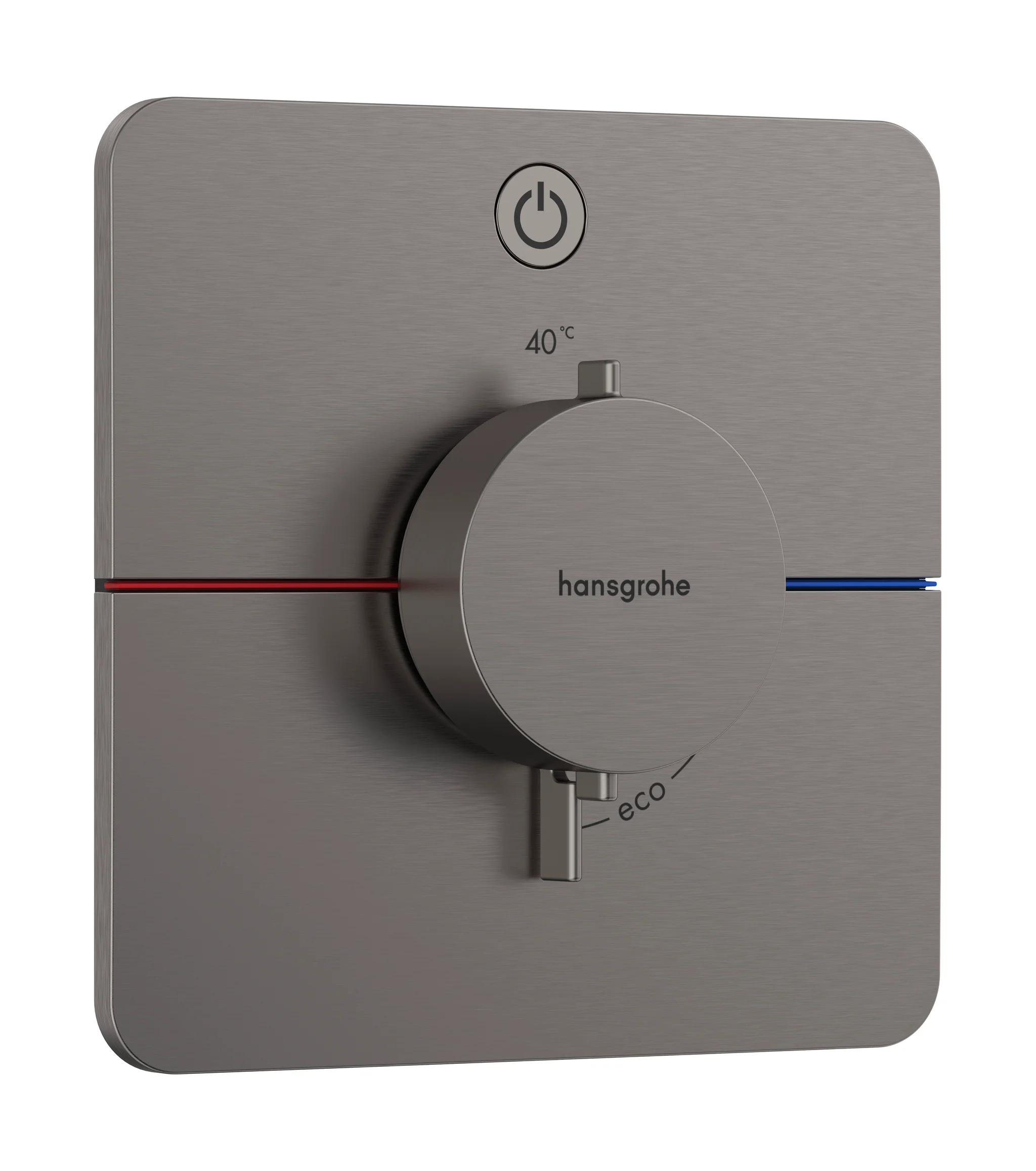 Hansgrohe ShowerSelect Comfort Q Thermostat Unterputz, Brushed Black Chrome, 1 Verbraucher, flache Rosette, einfache Installation