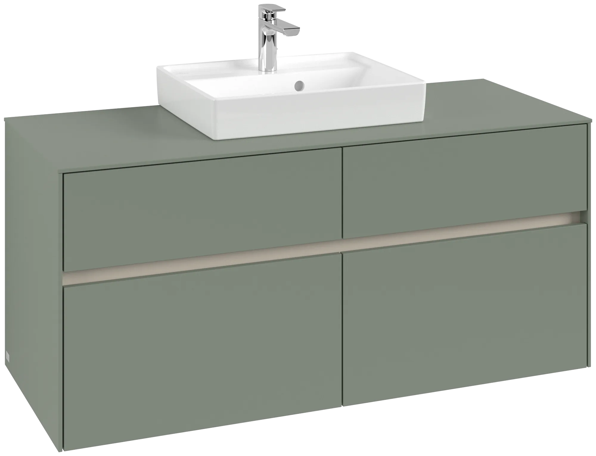 Villeroy & Boch Collaro Waschbeckenunterschrank C07000 1200x548x500mm 4 Ausz. WT m.tig Soft Green