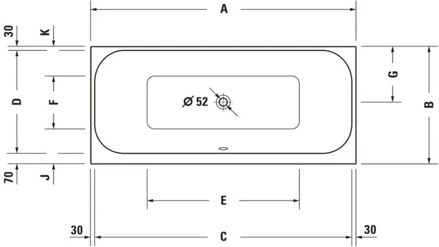 Duravit Badewanne „Happy D.2“ rechteck 190 × 90 cm