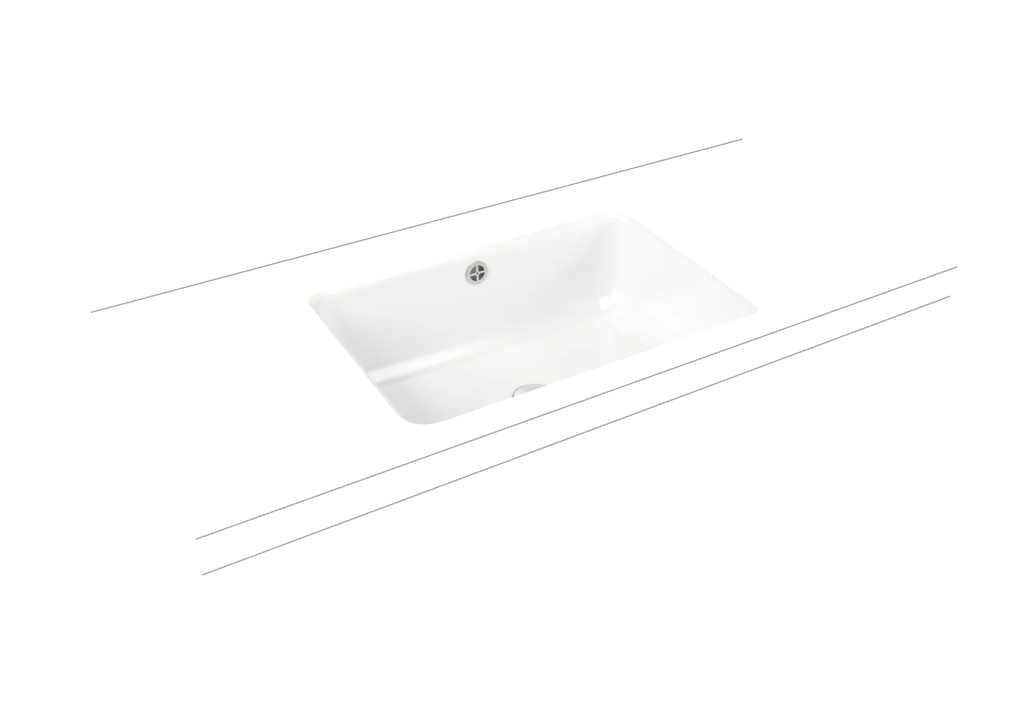 Kaldewei Unterbauwaschtisch „Cayono“ in alpinweiß, 596 × 426 mm