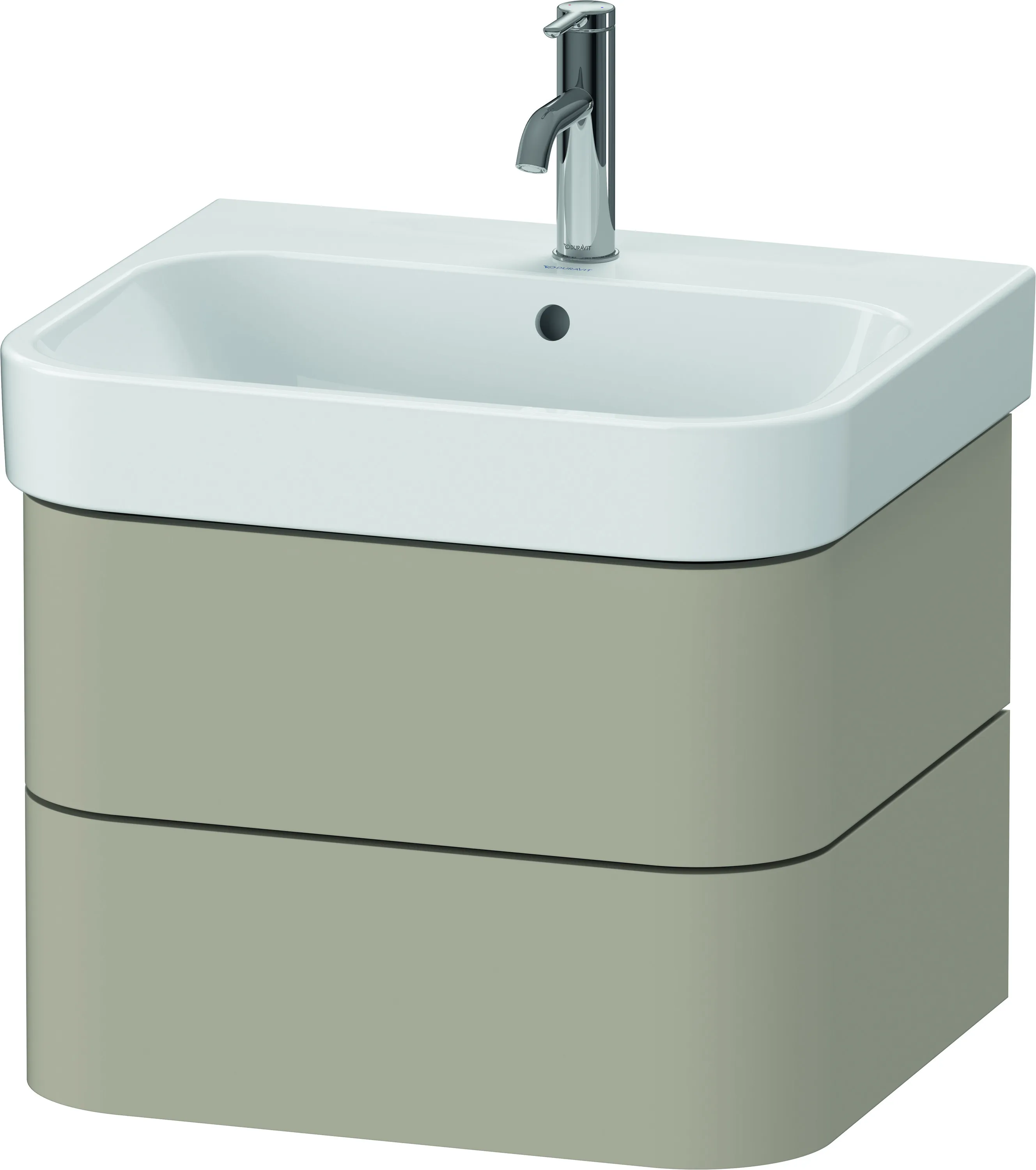 Duravit Waschtischunterschrank wandhängend „Happy D.2 Plus“ 57,5 × 41,5 × 49 cm Taupe Seidenmatt Duravit Waschtischunterschrank wandhängend „Happy D.2 Plus“ 57,5 × 41,5 × 49 cm Taupe Seidenmatt
