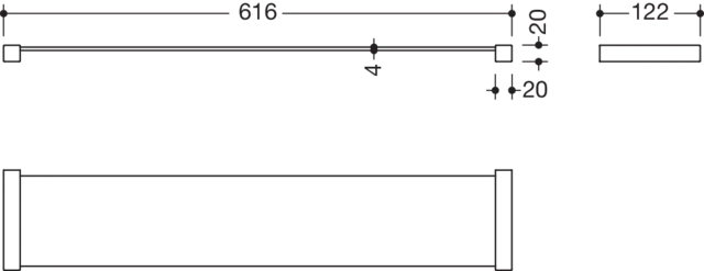 HEWI Ablage „System 900Q“ in 61,6 × 2 cm