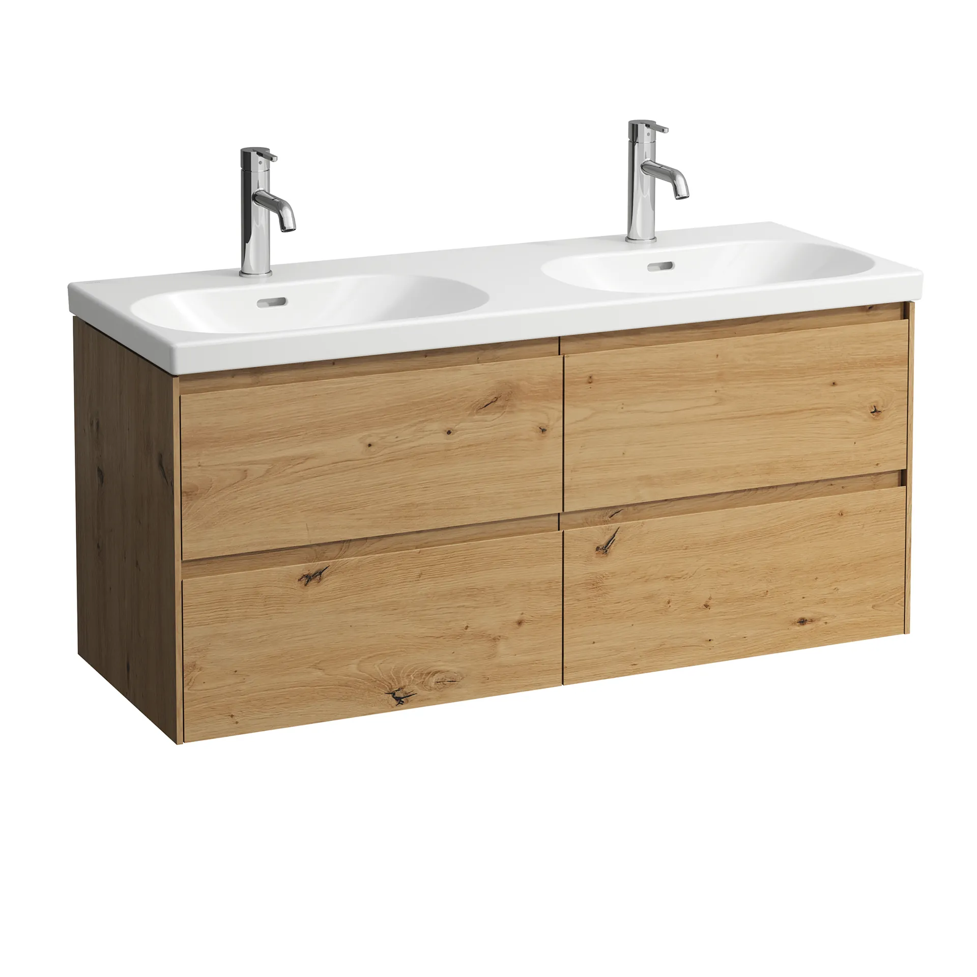 Laufen Waschtischunterbau LANI Wildeiche, 4 Schubladen, 1.250 x 450 x 515 mm