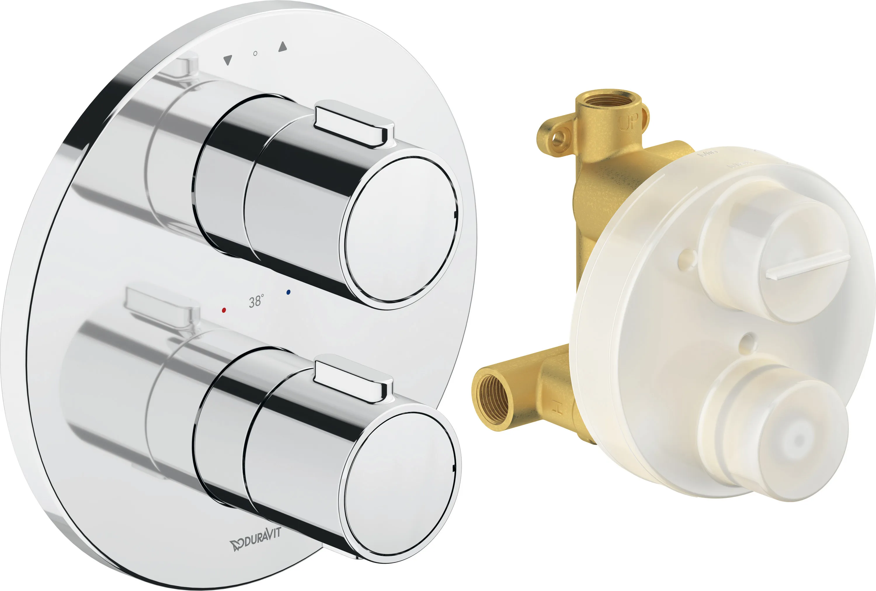 Duravit Zweihand-Unterputz-Armatur „Thermostatarmaturen“ in Chrom Duravit Zweihand-Unterputz-Armatur „Thermostatarmaturen“ in Chrom