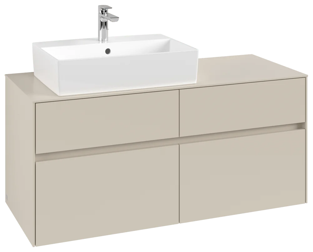 Villeroy & Boch Collaro Waschbeckenunterschrank C129B0, 1200x548x500mm, links, Cashmere Grey