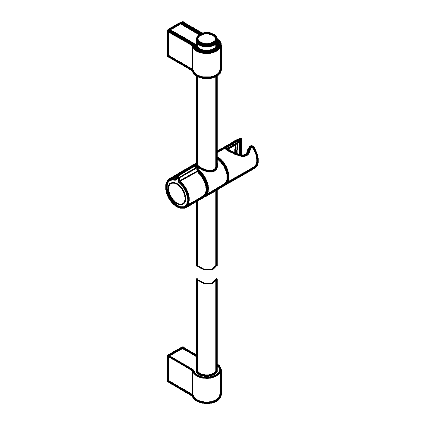 Brausestange Tempesta 27524_1, 900mm, mit Wandhaltern, Gleiter und Gelenkstück, obere Konsole variabel, chrom