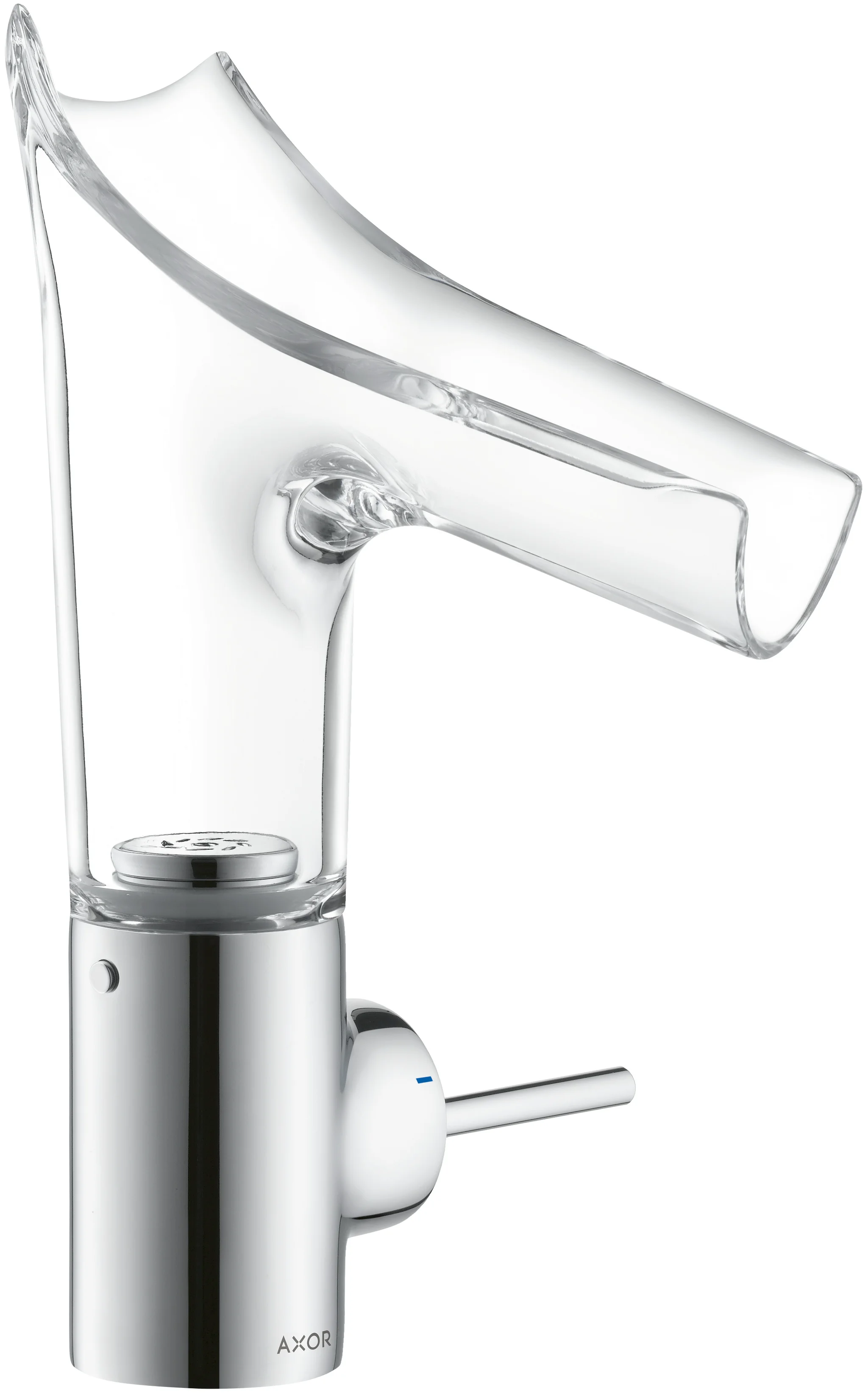 Hansgrohe AXOR Starck V Einhebel-Waschtischmischer chrom, Ausladung 125 mm, ComfortZone 140, Glasauslauf, Keramikmischsystem Hansgrohe AXOR Starck V Einhebel-Waschtischmischer chrom, Ausladung 125 mm, ComfortZone 140, Glasauslauf, Keramikmischsystem