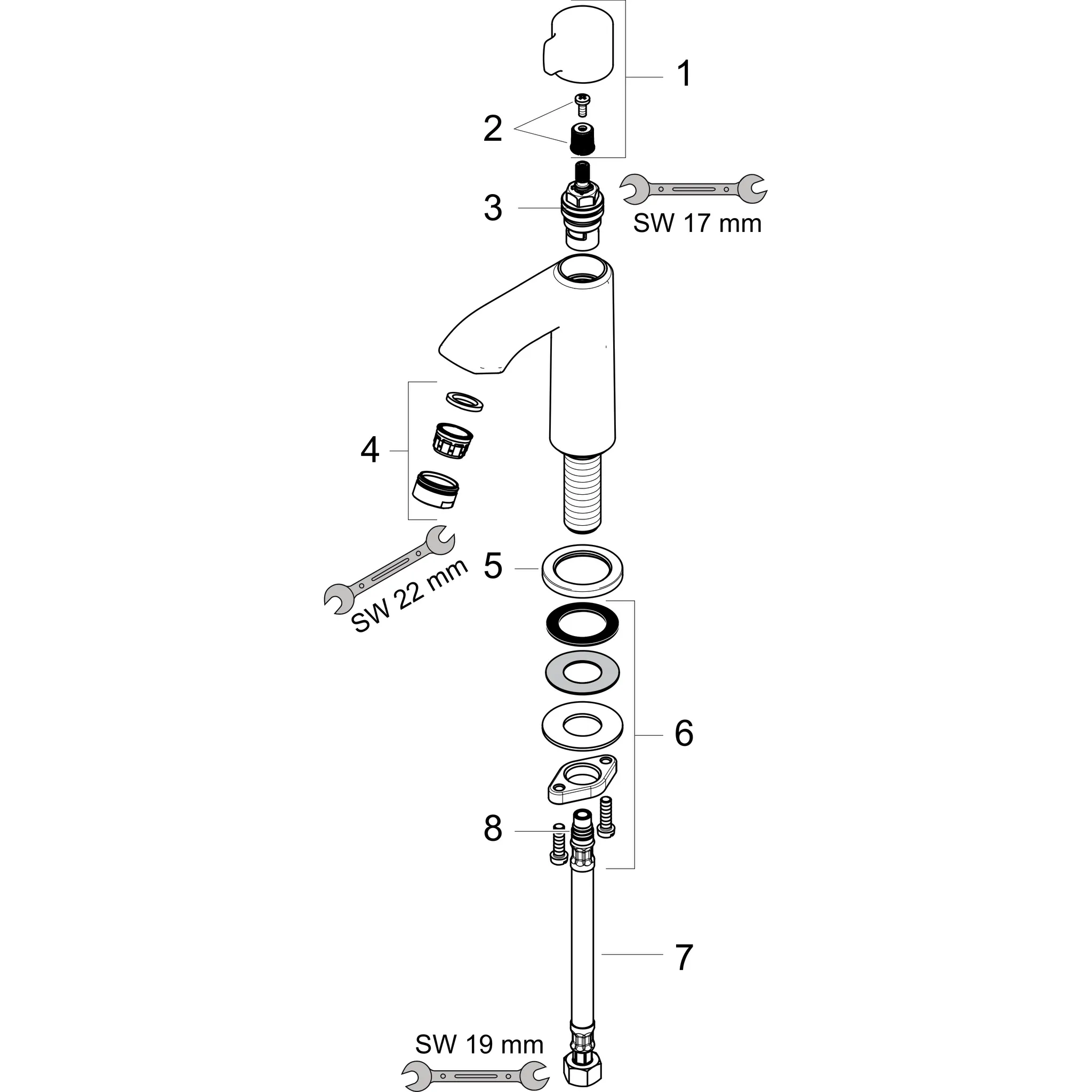 Standventil 100 Metris chrom Standventil 100 Metris chrom