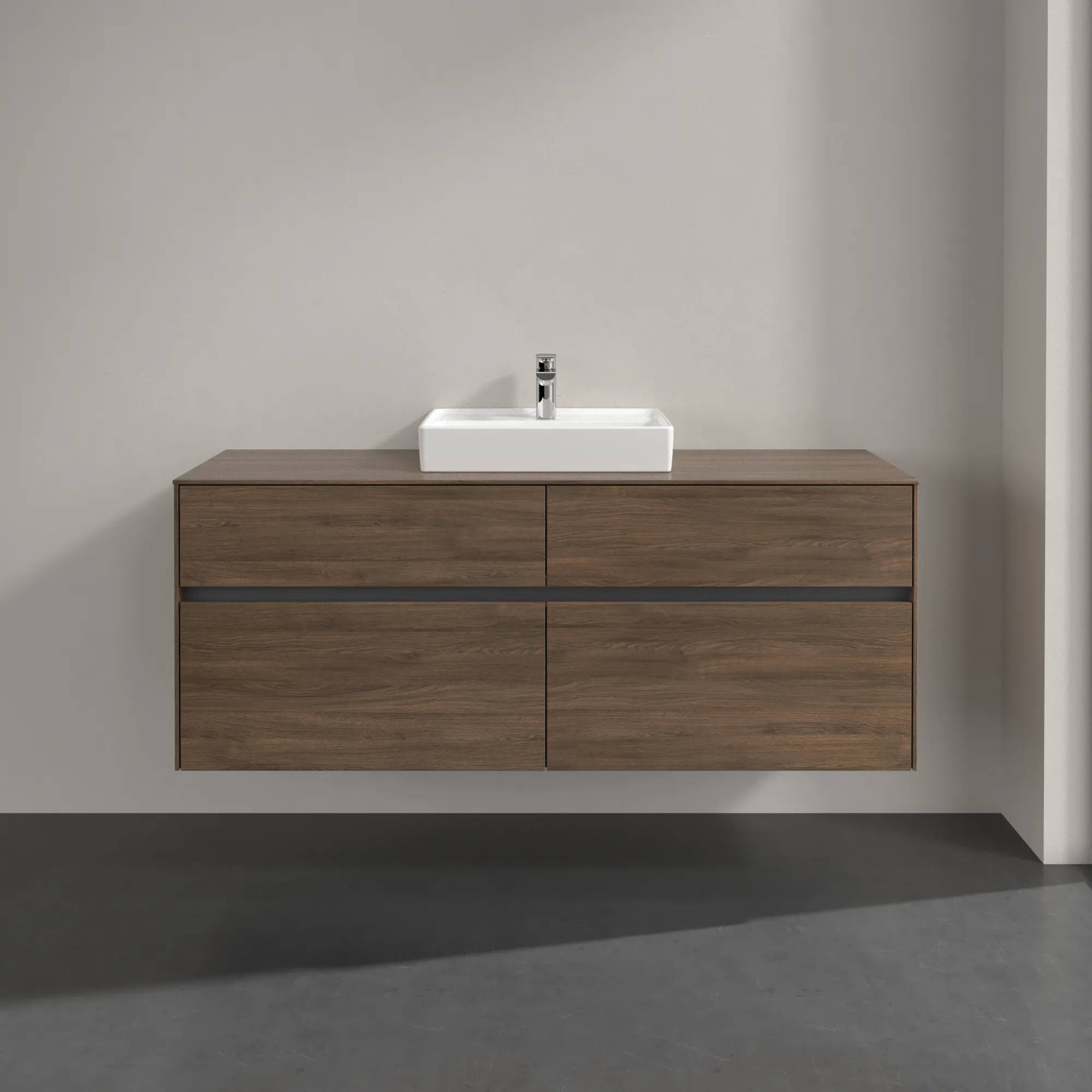 Villeroy & Boch Waschbeckenunterschrank Collaro C073B0 Arizona Oak, 1400 x 548 x 500 mm, mit Beleuchtung und SoftClosing
