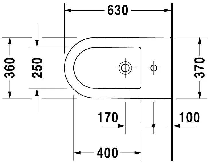 Duravit Stand-Bidet „Darling New“, Befestigung sichtbar 37 × 63 × 40 cm