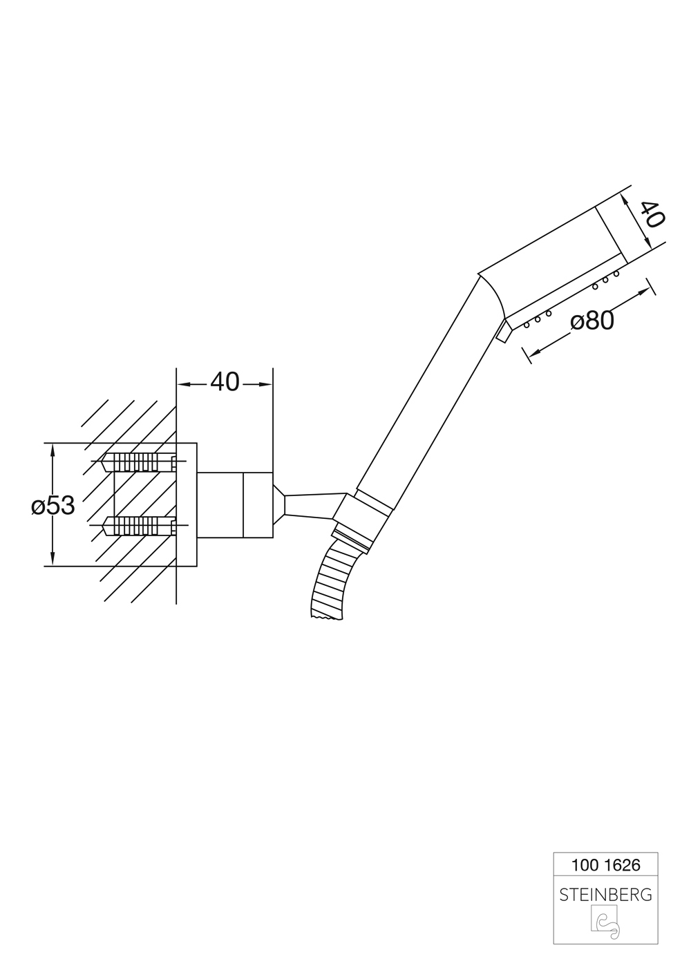 Serie 100 Handbrause 1/2, 3-fach verstellbar mit Wandhalter und Metallbrauseschlauch 150 cm Serie 100 Handbrause 1/2, 3-fach verstellbar mit Wandhalter und Metallbrauseschlauch 150 cm