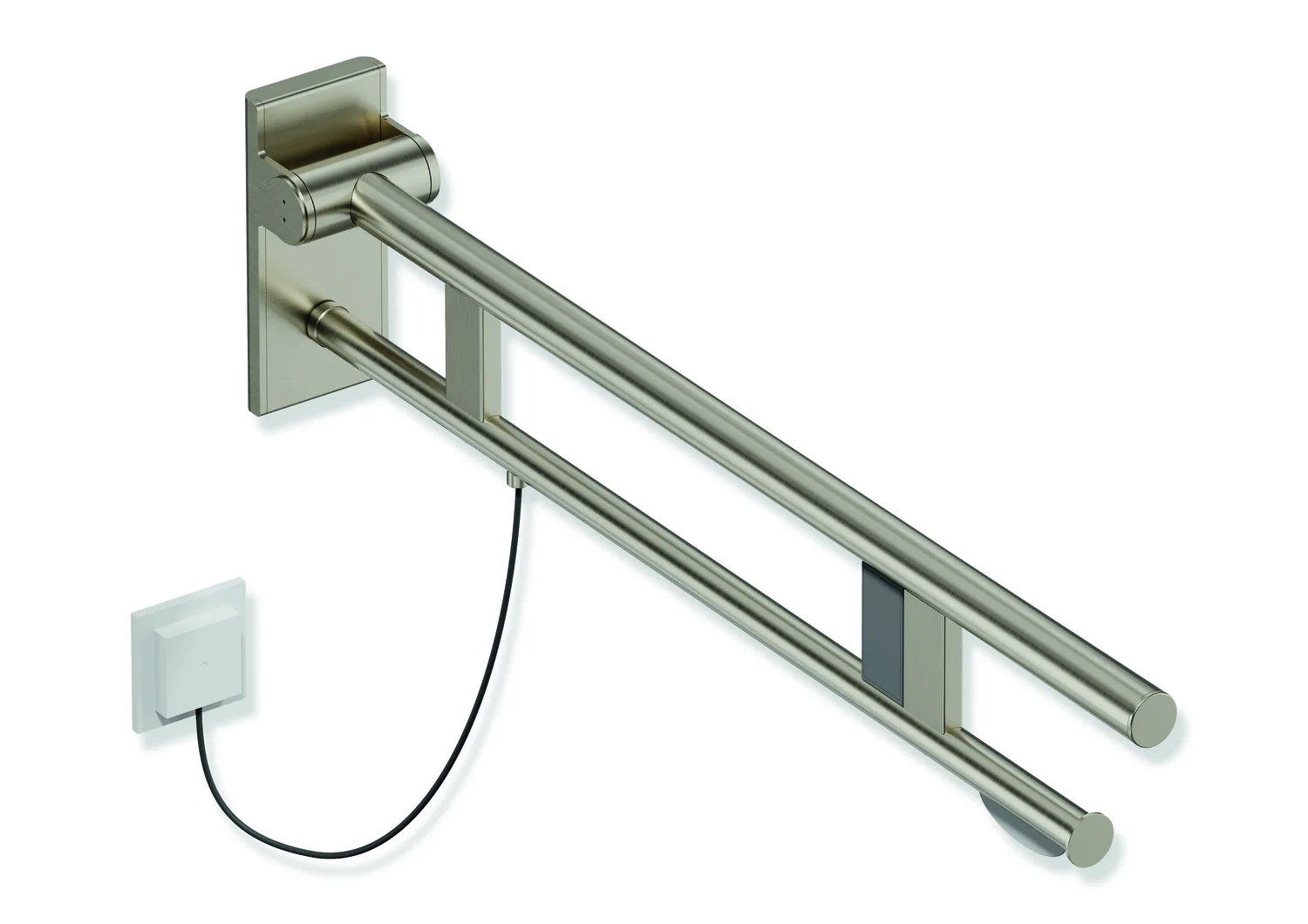 HEWI Stützklappgriff Duo System 900, Edelstahl PVD, Ausladung 850 mm, WC-Papierhalter HEWI Stützklappgriff Duo System 900, Edelstahl PVD, Ausladung 850 mm, WC-Papierhalter