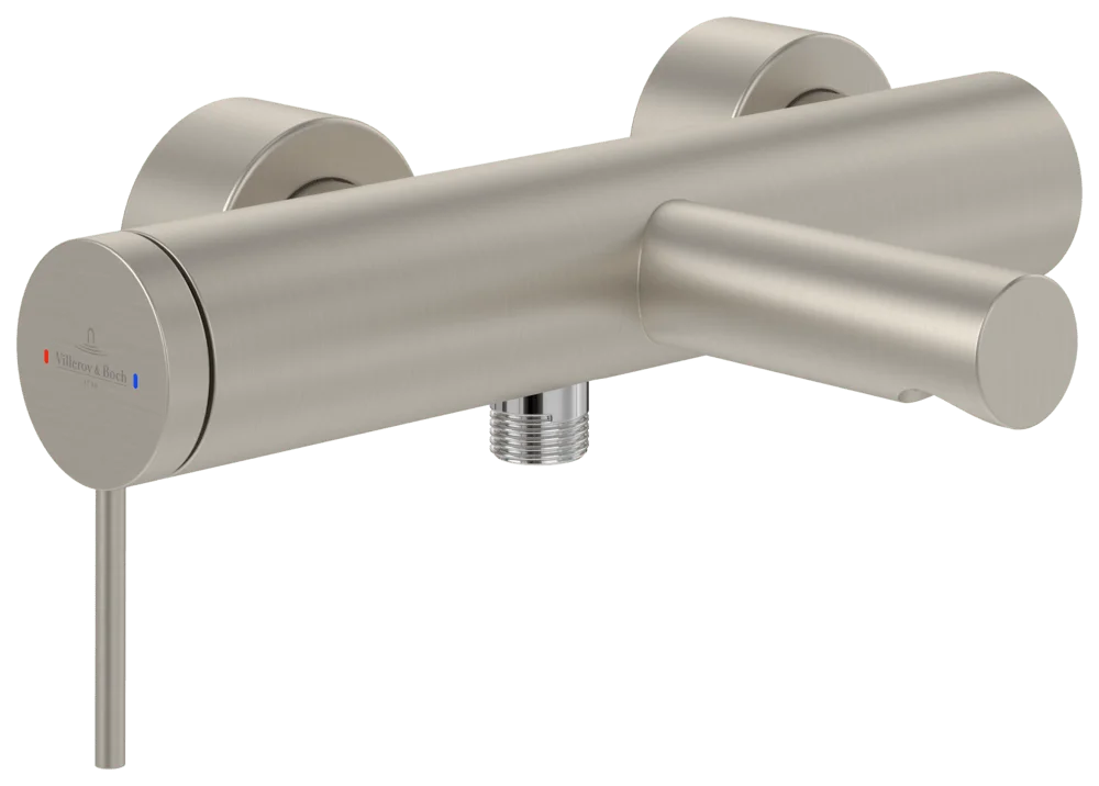 Villeroy & Boch Einhebel-Badewannenarmatur Loop & Friends, Brushed Nickel Matt, 108 mm Höhe, 273 x 191 mm Maße, Comfortstrahl mit AirPlus, SmartPressure, Wandmontage Villeroy & Boch Einhebel-Badewannenarmatur Loop & Friends, Brushed Nickel Matt, 108 mm Höhe, 273 x 191 mm Maße, Comfortstrahl mit AirPlus, SmartPressure, Wandmontage