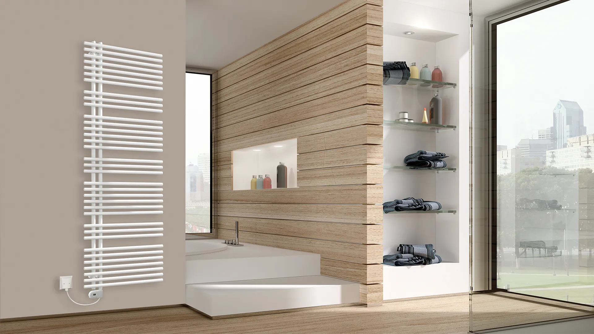 BEMM Badheizkörper Asymo EK-M BY1-H1347x050x0500, Raumregelung 700 W, Weiß 9016