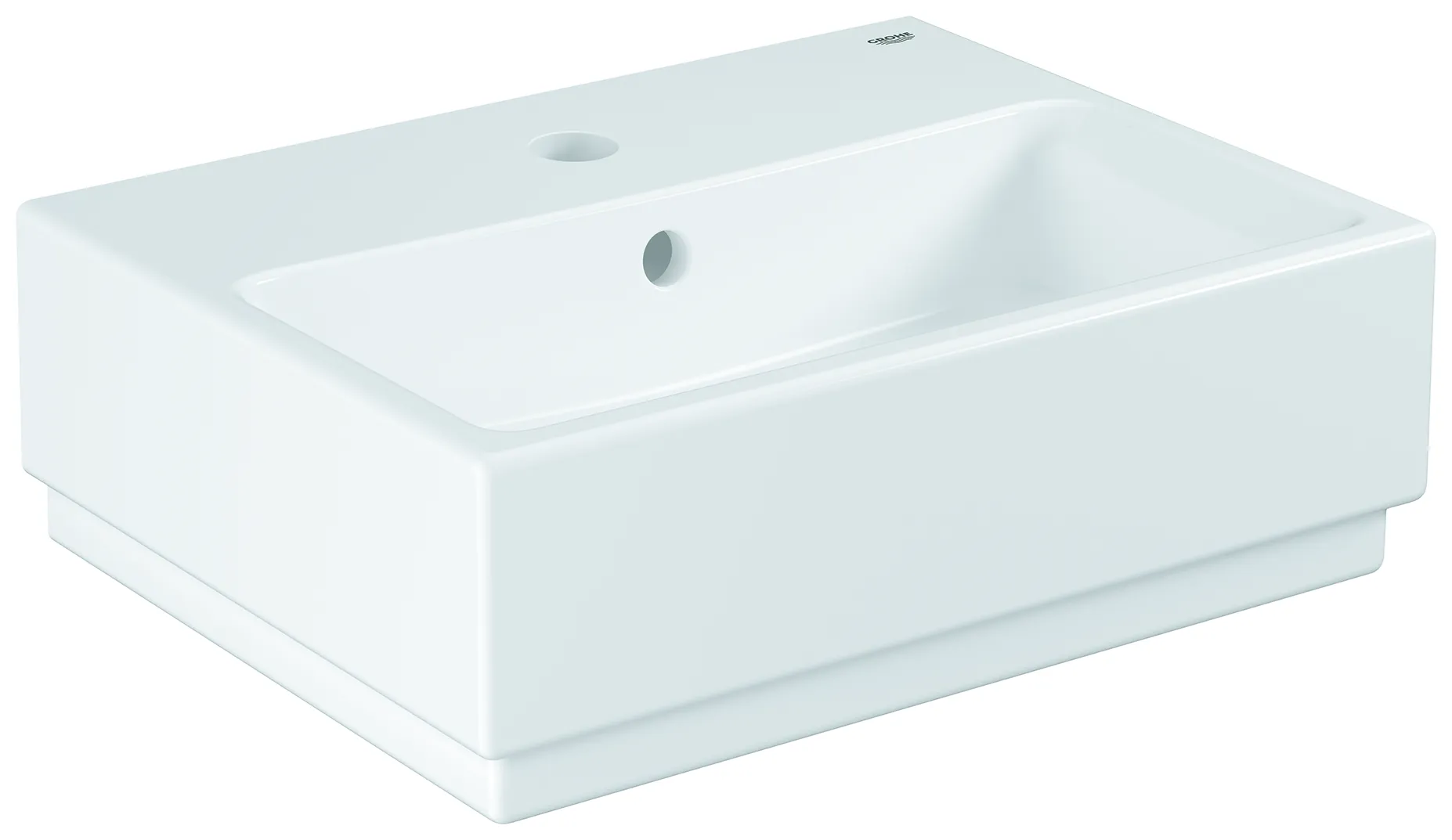 Handwaschbecken Cube Keramik 39483_H, wandhängend, 455 x 350 mm, 1 Hahnloch, mit Überlauf, PureGuard Hygieneoberfläche, aus Sanitärkeramik, alpinweiß Handwaschbecken Cube Keramik 39483_H, wandhängend, 455 x 350 mm, 1 Hahnloch, mit Überlauf, PureGuard Hygieneoberfläche, aus Sanitärkeramik, alpinweiß