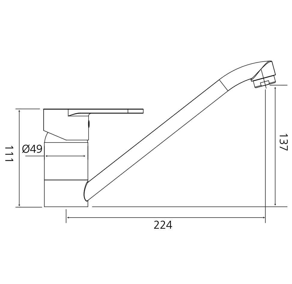 Spültisch-Einhandbatterie AqvaBasic I - schwenkbarer Auslauf - Kartusche mit keramischen Dichtscheiben - Heißwassersperre - Wassermengendurchflussregulierung - flexible Druckschläuche 3/8", DVGW W270 - P-IX 19673/IB - chrom Spültisch-Einhandbatterie AqvaBasic I - schwenkbarer Auslauf - Kartusche mit keramischen Dichtscheiben - Heißwassersperre - Wassermengendurchflussregulierung - flexible Druckschläuche 3/8", DVGW W270 - P-IX 19673/IB - chrom