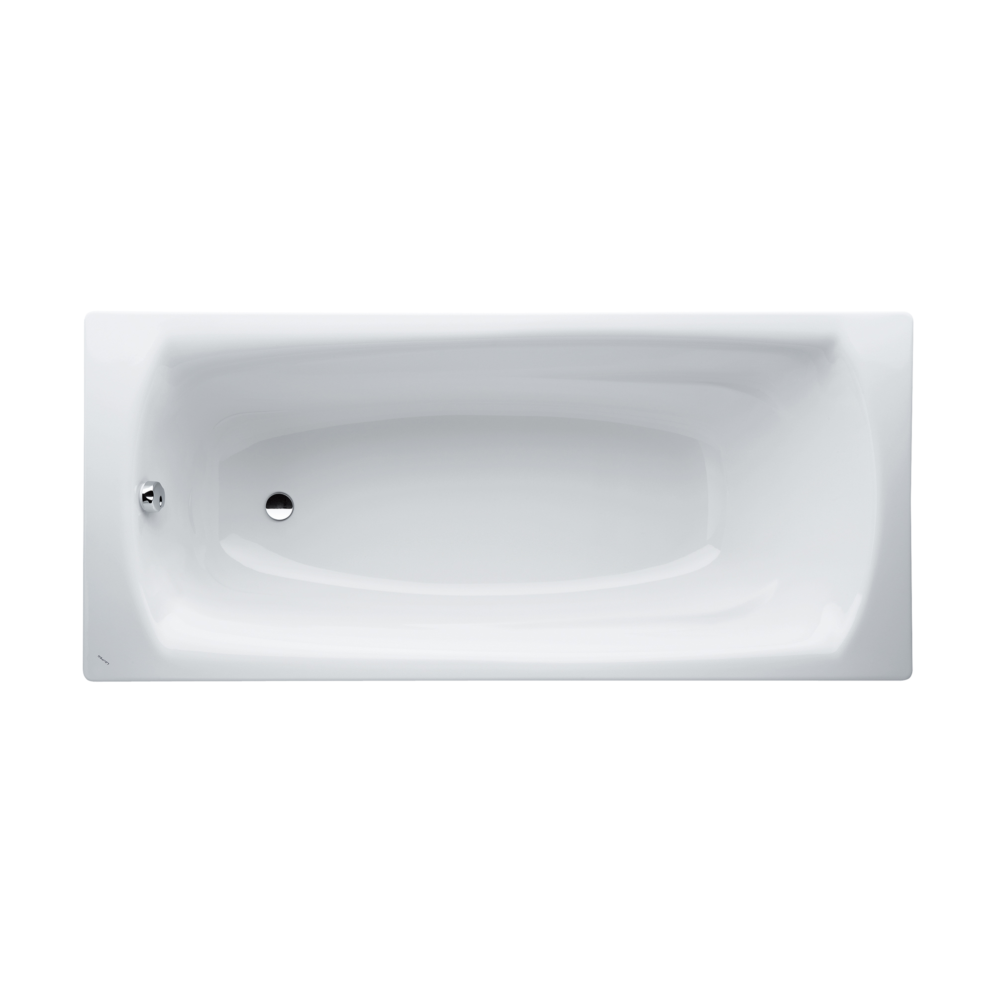 Einbau-Badewanne PALLADIUM 750x1700x430 aus Stahl inklusive Schallschutz weiß