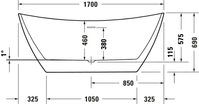 Duravit Badewanne „DuraVato“ freistehend oval 170 × 71 cm