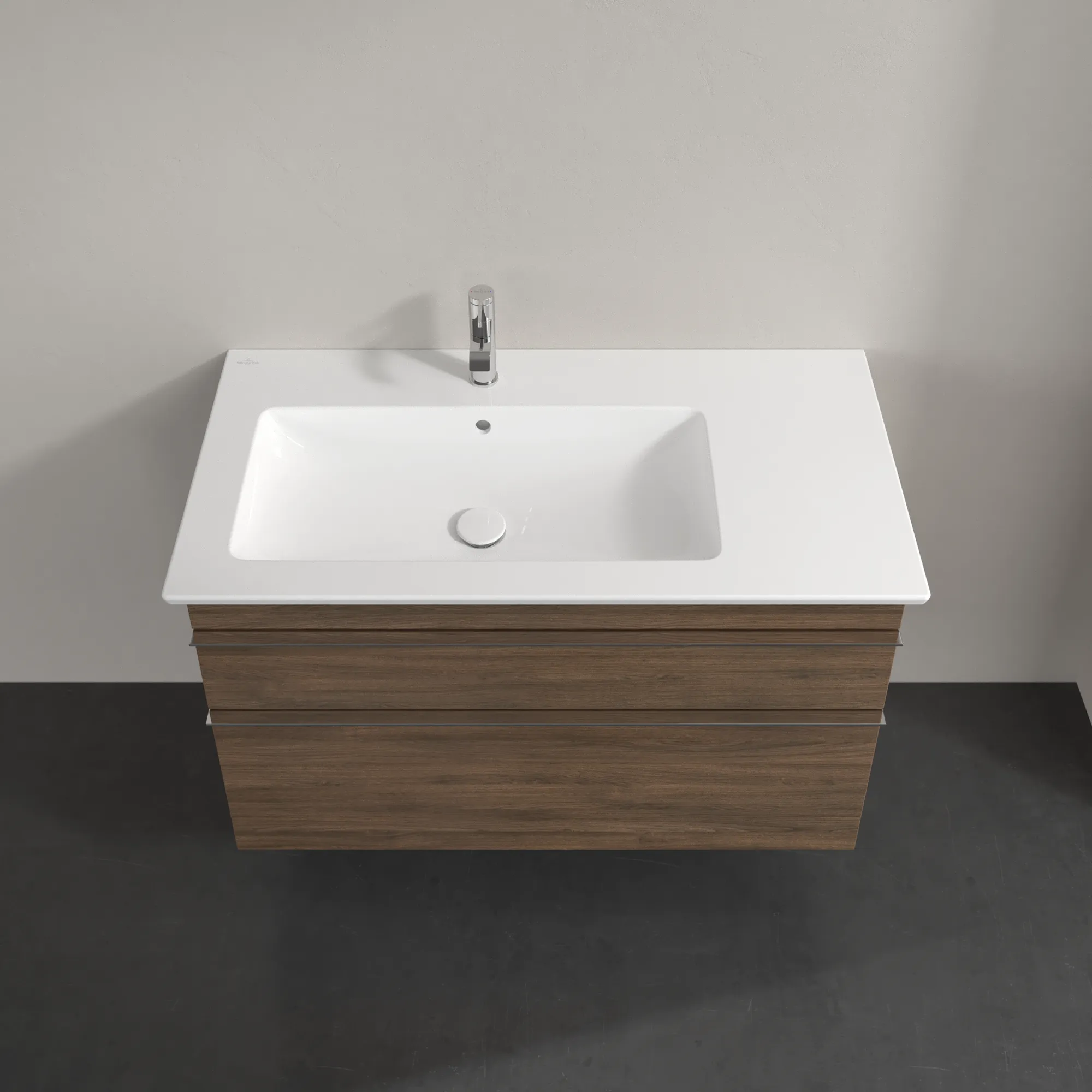 Villeroy & Boch Waschtischunterschrank „Venticello“ für Schrankwaschtisch 953 × 590 × 502 mm Arizona Oak, für Becken links