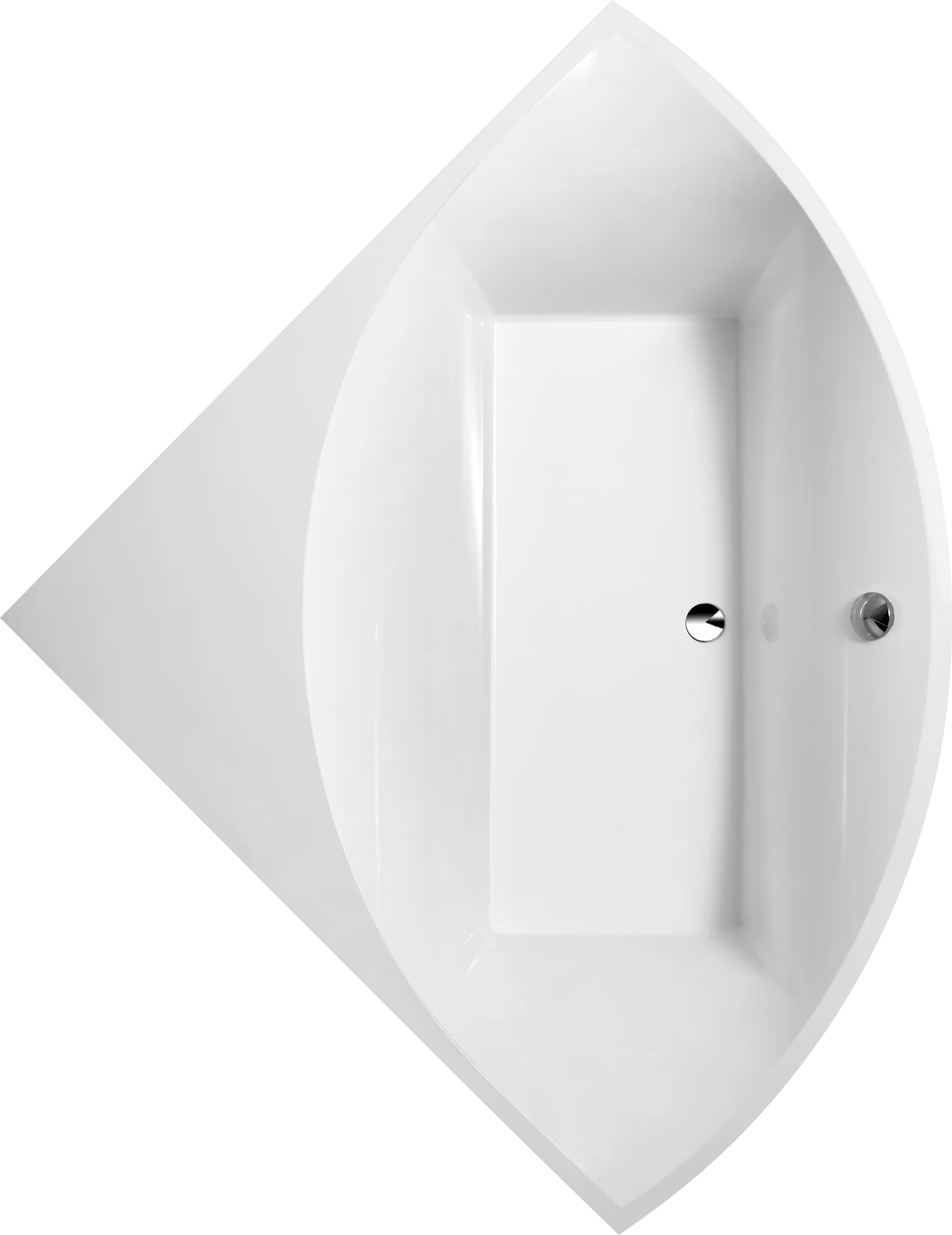 Villeroy & Boch Badewanne „Squaro“ viertelkreis 145 × 145 cm, Mittelablauf