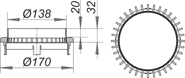 Einlaufelement/Kiesfang S 15, d: 170 mm