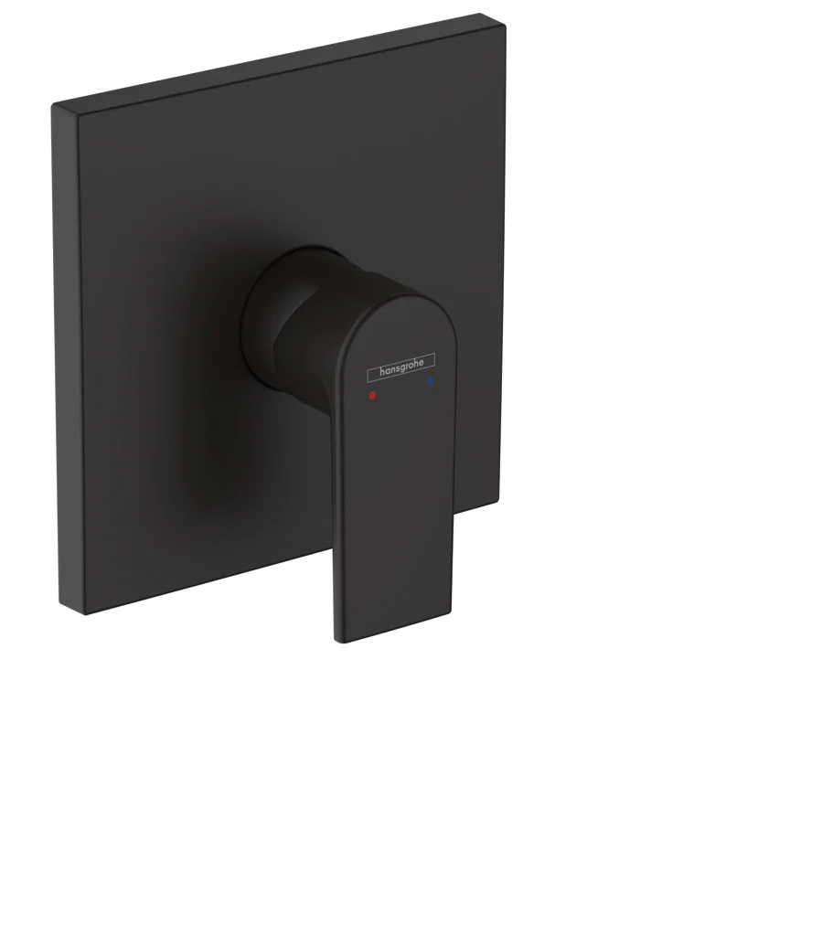 Hansgrohe Vernis Shape Einhebel-Brausemischer Unterputz mattschwarz, Keramikmischsystem, max. Durchflussmenge 29,3 l/min bei 3 bar, Anschlussart Grundkörper