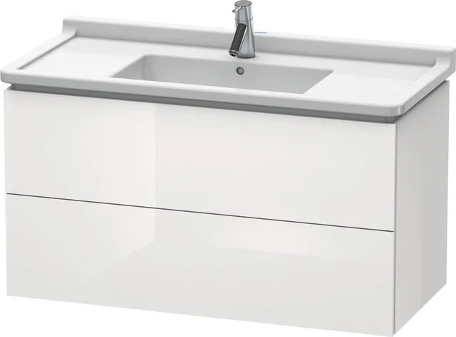 Duravit Waschtischunterschrank wandhängend „L-Cube“ 102 × 55,8 × 46,9 cm Weiß Hochglanz Duravit Waschtischunterschrank wandhängend „L-Cube“ 102 × 55,8 × 46,9 cm Weiß Hochglanz