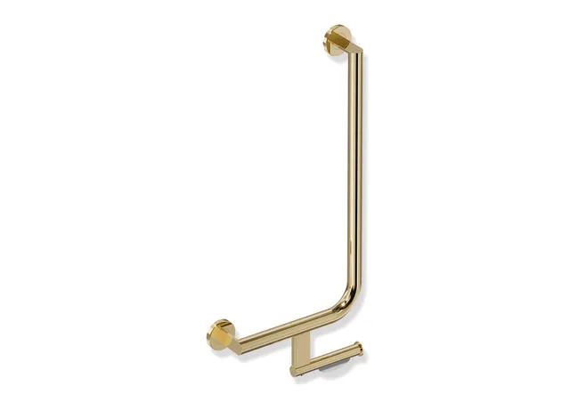 Winkelgriff mit Papierrollenhalter des Systems 900, Edelstahl, PVD, waagerechte Länge 300 mm, senkrechte Länge 600 mm, D: 32 mm, Ausführung links, in Farbe CK (Messing glänzend) Winkelgriff mit Papierrollenhalter des Systems 900, Edelstahl, PVD, waagerechte Länge 300 mm, senkrechte Länge 600 mm, D: 32 mm, Ausführung links, in Farbe CK (Messing glänzend)