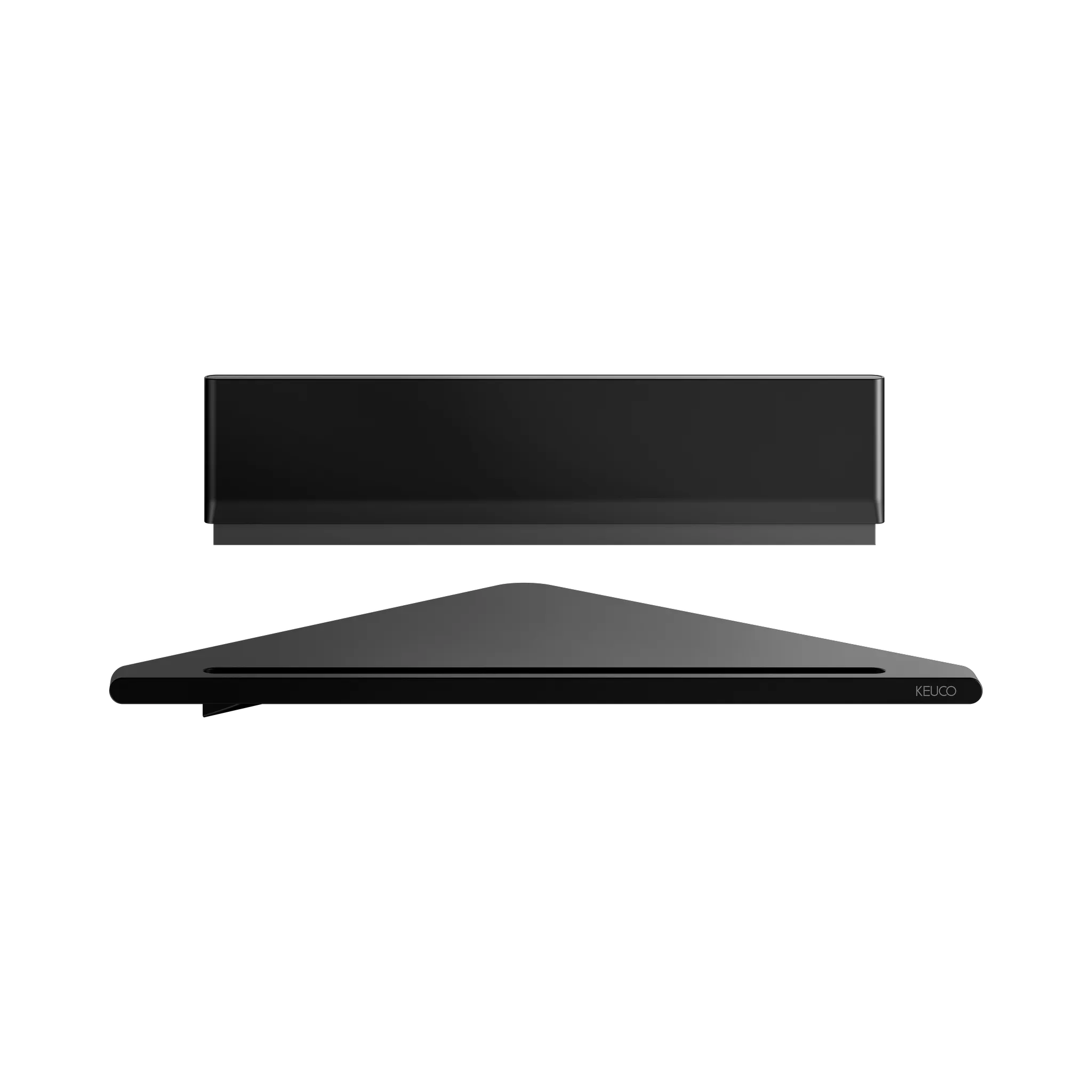 KEUCO AVENO Eckduschablage mit Glasabzieher schwarz matt