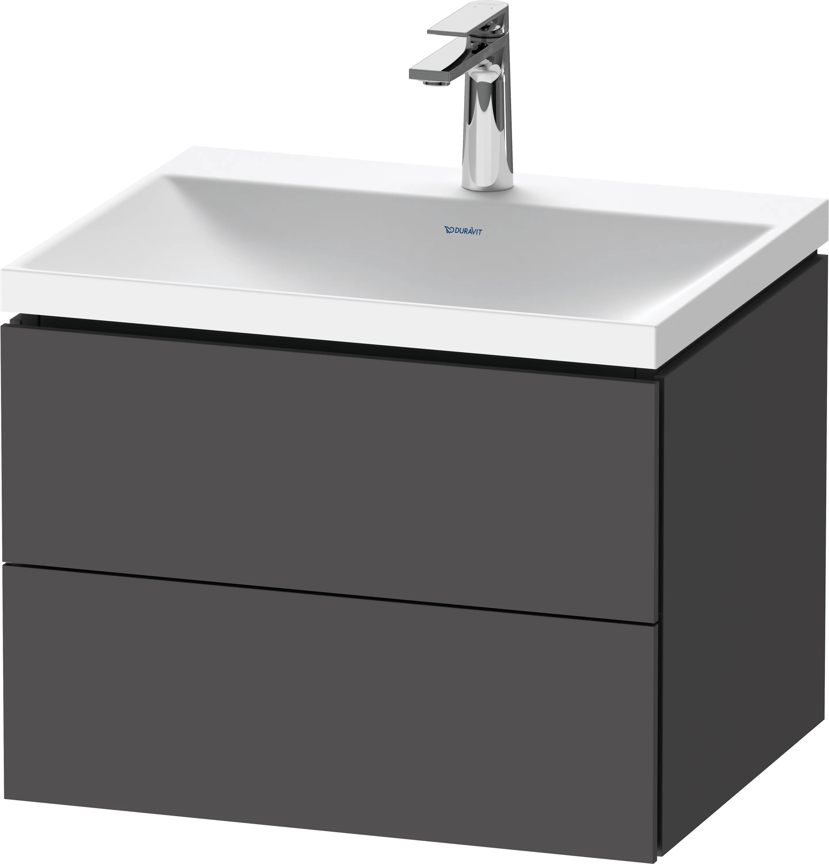 Duravit Möbelset c-shaped Set wandhängend wandhängend „L-Cube“ 60 × 48 × 48 cm Graphit Matt