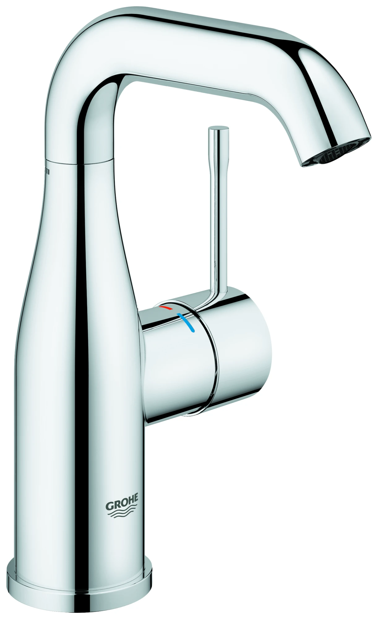 Einhand-Waschtischbatterie Essence 24181_1, M-Size, Einlochmontage, glatter Körper, Push-open Ablaufgarnitur 1 1/4'', chrom