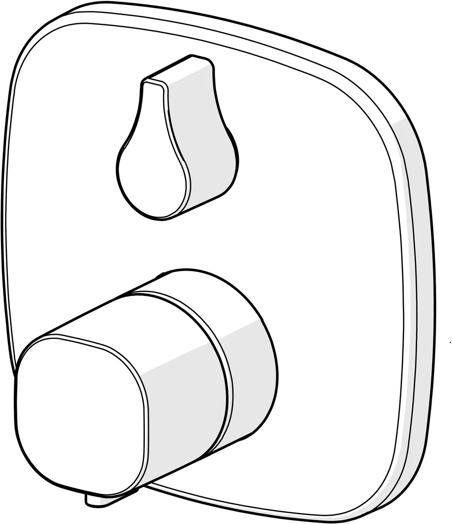 HansaLIVING Duscharmatur Fertigmontageset für Brausebatterie 8113 Rosette soft edge Chrom