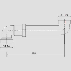 Raumsparabgang G1 1/4 × G1 1/4 Raumsparabgang G1 1/4 × G1 1/4