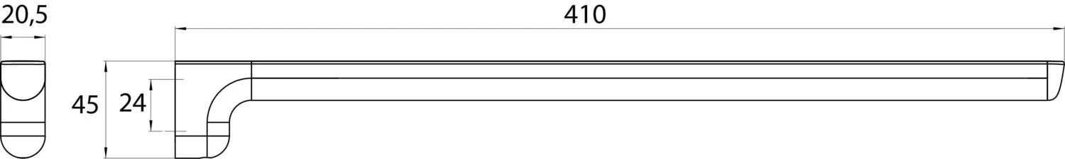 emco Handtuchhalter starr1-armig, 410mm, chrom emco Handtuchhalter starr1-armig, 410mm, chrom