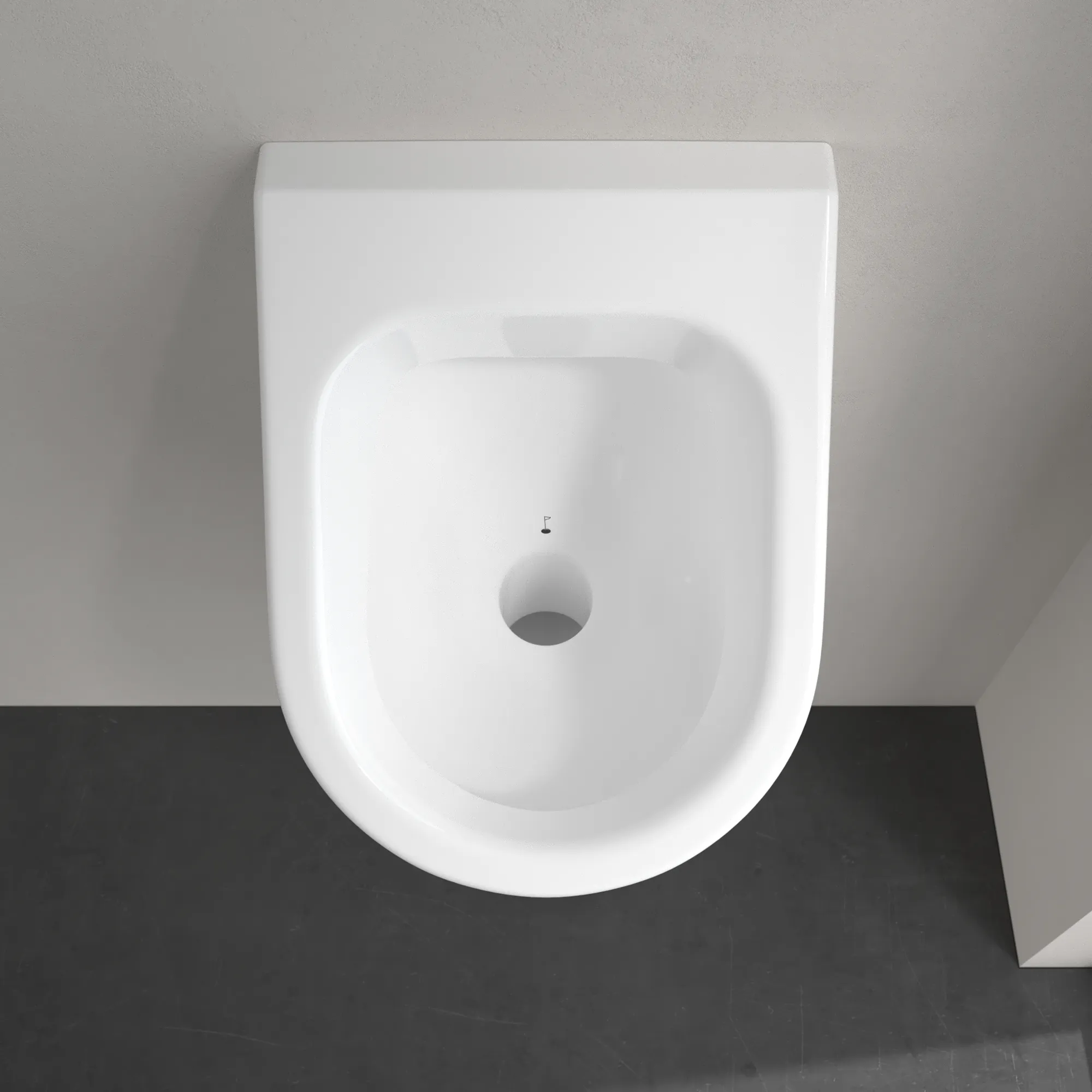 Urinal „Architectura“, Befestigung verdeckt, Zulauf verdeckt, mit Zielobjekt 35,5 × 62 × 38,5 cm